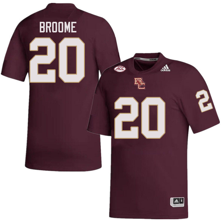 Boston College Eagles #20 Alex Broome College Football Jerseys Stitched-Maroon